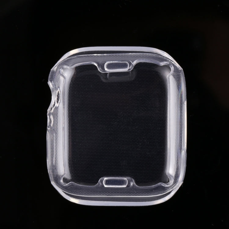 Shockproof TPU Apple Watch case, clear full-cover design with top button slots