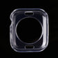 Clear TPU Apple Watch case with circular screen opening and top button cutout