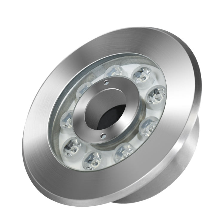 Stainless steel LED underwater fountain ring light with round bezel and clear LED lens