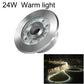 Stainless steel ring LED underwater fountain light, 24W warm light, clear lens LED array