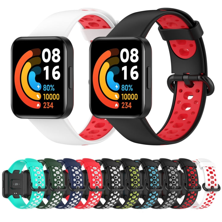 Assorted two-color silicone watch bands in multiple colors, perforated strap sections