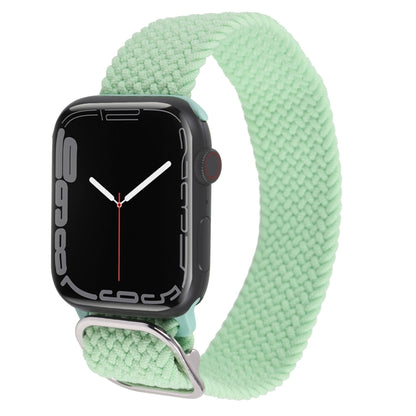 Braided nylon watchband in mint green with metal buckle clasp