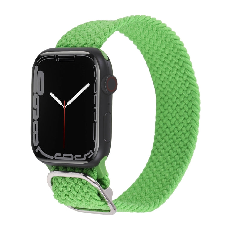 Nylon braid watch band, bright green, for Apple Watch.
