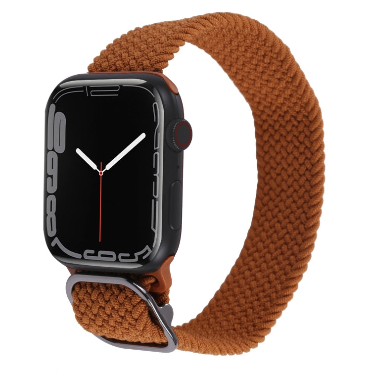 Nylon braid watch band, brown, for Apple Watch.