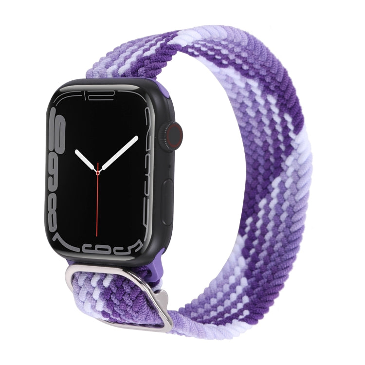 Braided nylon watchband strap with lavender and purple stripes for Apple Watch