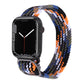 Braided nylon watchband strap with multicolor zigzag stripes and blue-orange accents