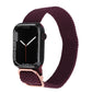 Braided nylon watchband strap with solid burgundy knit texture and rose clasp