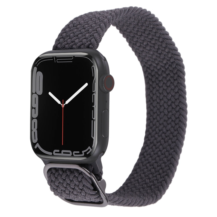 Braided nylon watchband strap with solid dark gray woven texture for Apple Watch