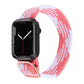 Braided nylon watchband strap with pink and white zigzag stripes for Apple Watch