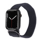 Braided nylon watchband strap with solid dark navy knit texture for Apple Watch