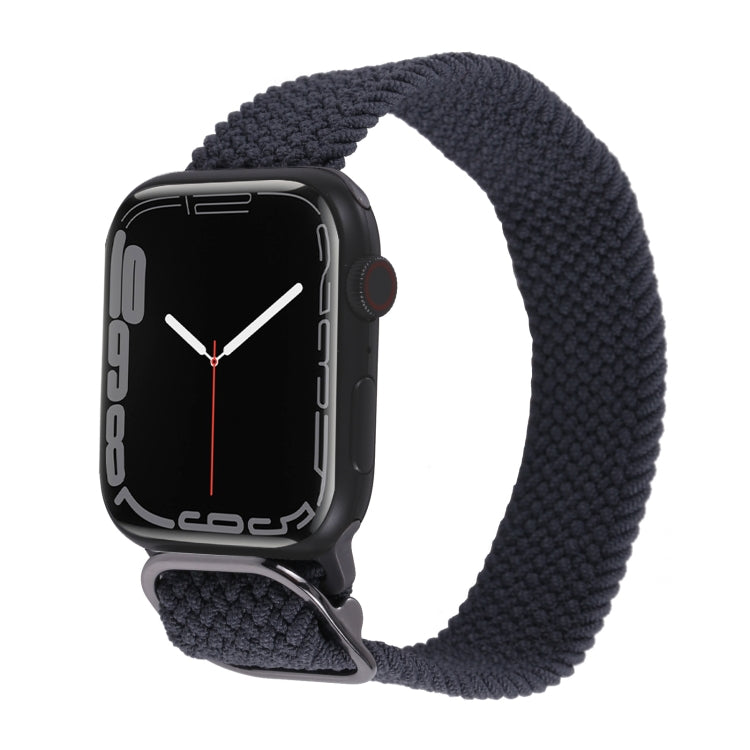 Braided nylon watchband strap with solid dark navy knit texture for Apple Watch