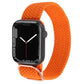 Orange nylon braid watchband with metal clasp and woven texture