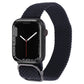 Charcoal dark nylon braid watchband with metal clasp and woven texture