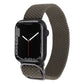 Gray-brown nylon braid watchband with metal clasp and woven texture