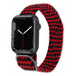 Nylon braid watchband for Apple Watch with red and black zigzag woven pattern