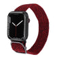 Nylon braid watchband for Apple Watch with red woven texture and metal clasp