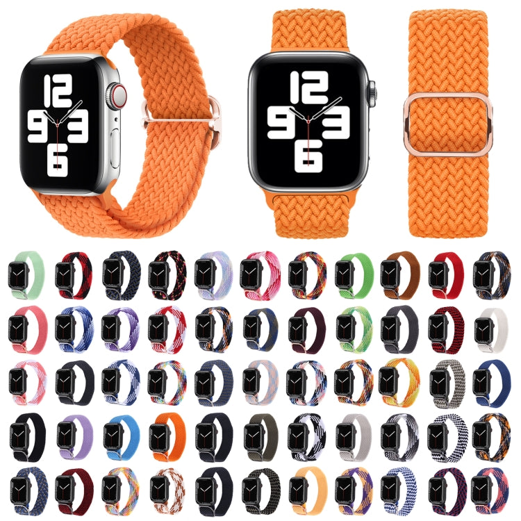 Nylon braided watchband color options set with metal buckles; multiple colors shown