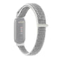 Gray nylon loop watchband with white clasp for Fitbit Luxe