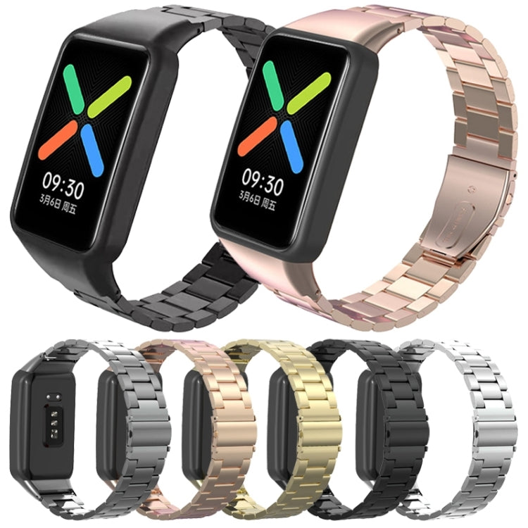 Mixed-color stainless steel three-bead watchband set with square smartwatch cases
