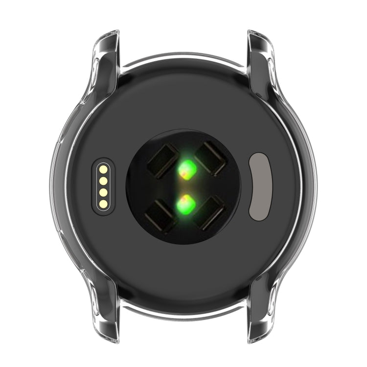 Dark TPU half-coverage watch case with open center and raised side connectors