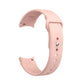Rose pink silicone reverse-buckle watch band with adjustment holes and metal pin