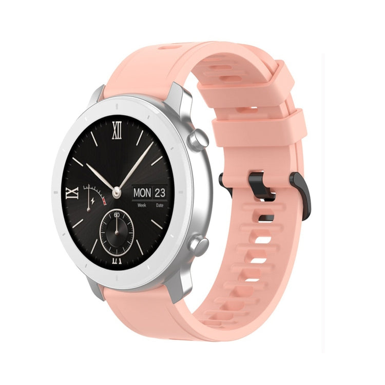 Silicone watch replacement strap, light pink with buckle and adjustment holes