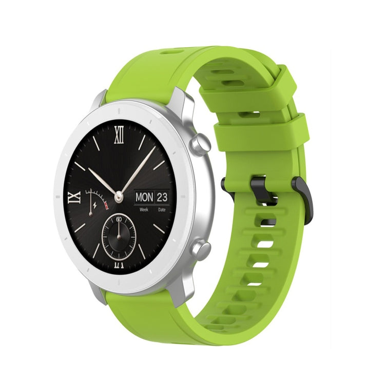 Silicone watch replacement strap, green with buckle and vented links