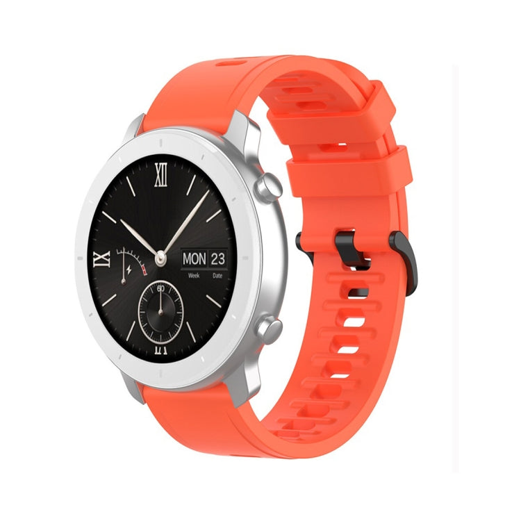 Silicone watch replacement strap, orange with textured clasp connector
