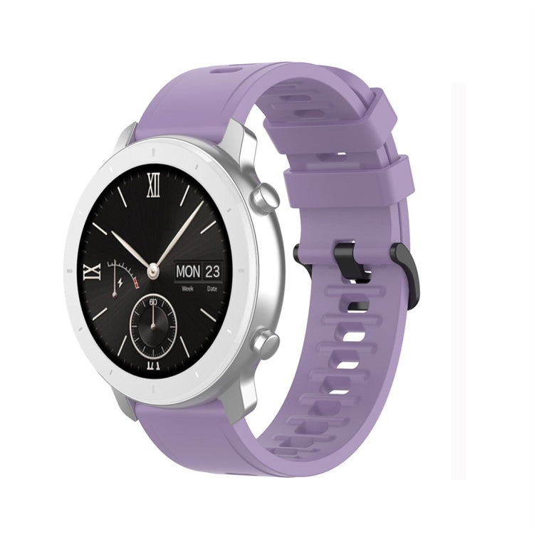 Silicone watch replacement strap, light purple with vented clasp connector