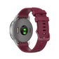 Wine red silicone smartwatch replacement strap with textured perforations and quick-release buckle