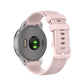 Silicone smart watch replacement strap in pink, universal 18mm–22mm with buckle and holes