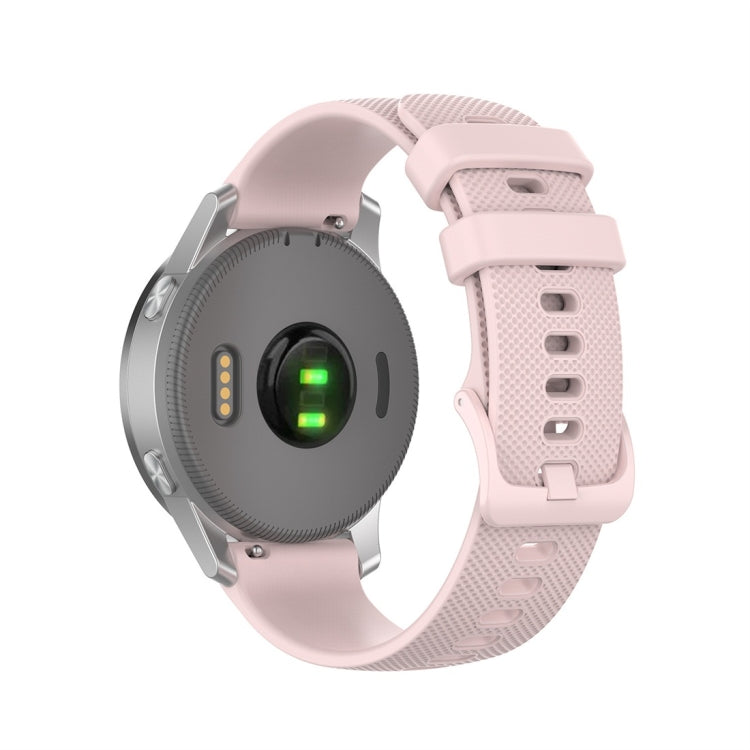 Silicone smart watch replacement strap in pink, universal 18mm–22mm with buckle and holes