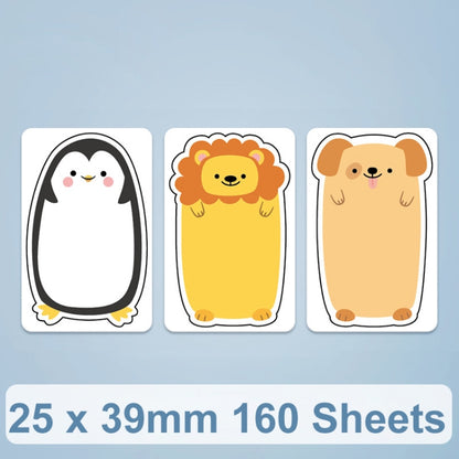 25 x 39mm thermal label paper, 160 sheets, animal style label stickers