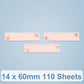 14 x 60mm thermal label paper, 110 sheets, pink decorative label strips
