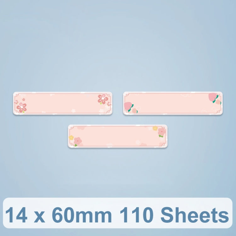 14 x 60mm thermal label paper, 110 sheets, pink decorative label strips