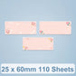 25 x 60mm thermal label paper, 110 sheets, pink floral label strips