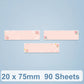 20 x 75mm thermal label paper, 90 sheets, pink floral label strips