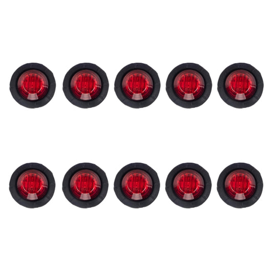 10 in 1 Truck Trailer LED Round Side Marker Lamp, A5010 Red Light, A5011 Amber Light, A5012 White Light, A5013 Red + Amber Light
