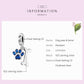 Dog paw and bone pendant charm with blue CZ stones on silver bail