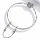 925 sterling silver bracelet safety chain with purple flower charm and snap link