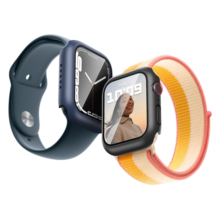Multi-piece Apple Watch protective case set with tempered glass screen protector