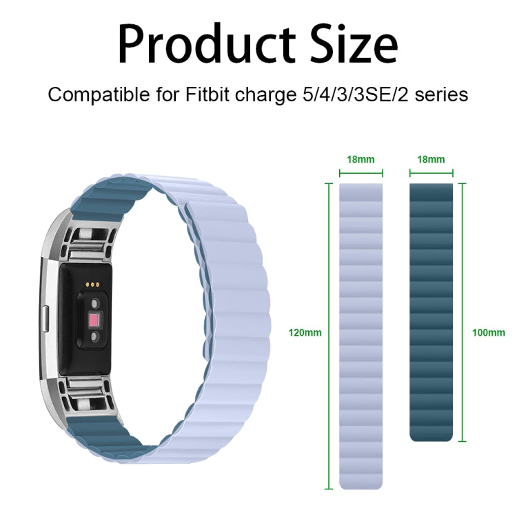 Two-tone silicone magnetic watchband, light blue strap with dark blue ends