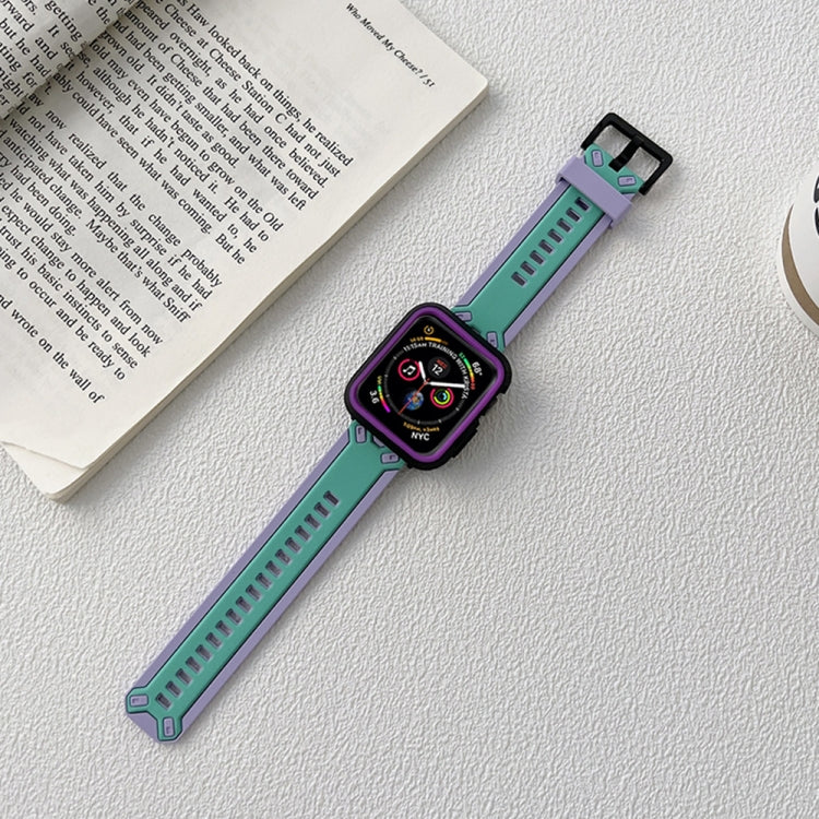 Lavender TPU watch band with mint-green details and square clasp