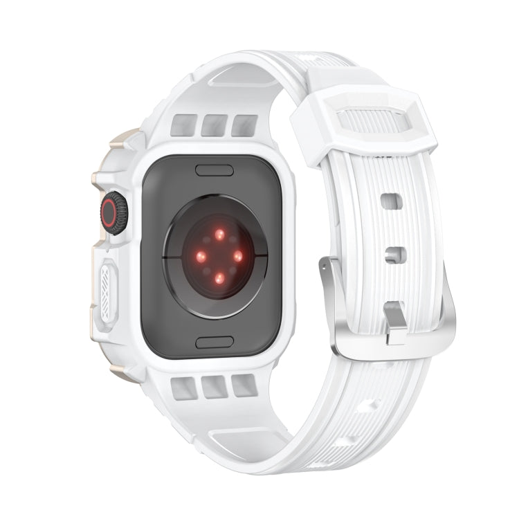 Two-color Armor Integrated Watchband For Apple Watch Series, 7 41mm / 6&SE&5&4 40mm, 7 45mm / 6&SE&5&4 44mm
