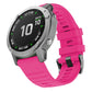 Silicone watch band for Garmin smartwatch, bright pink with adjustable clasp