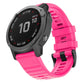 Silicone watch band for Garmin Fenix 7/7X in bright pink, perforated silicone strap.