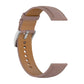 20mm leather watch strap with metal buckle and stitched holes, dark tan/brown