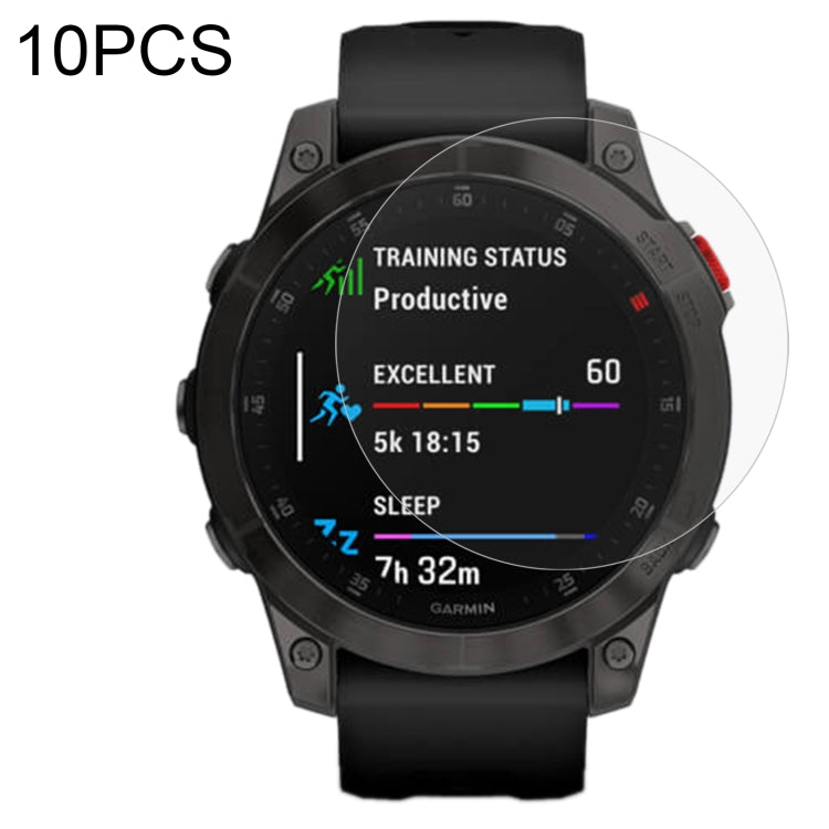 10-pack tempered glass screen protector film for Garmin smartwatch, bubble-free fit