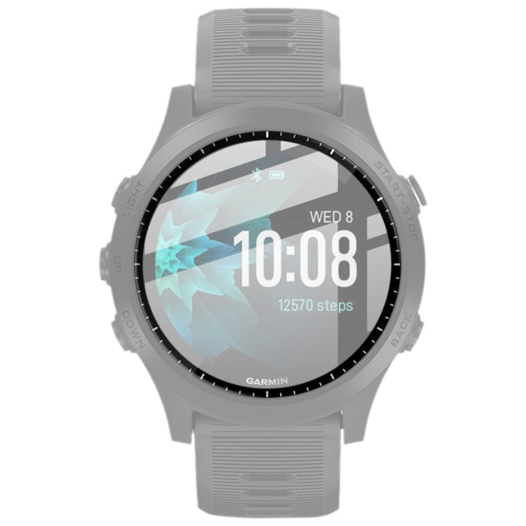 Transparent protective film for round smartwatch display on gray silicone watch