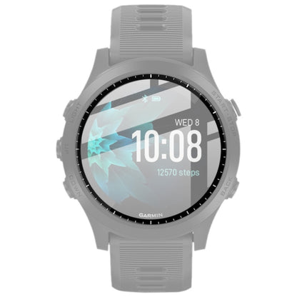 Transparent protective film for round smartwatch display on gray silicone watch